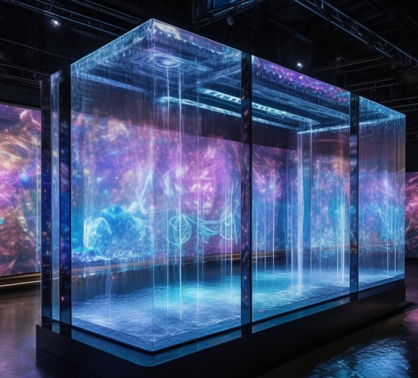 223年展会数字水幕图片制作技术解析